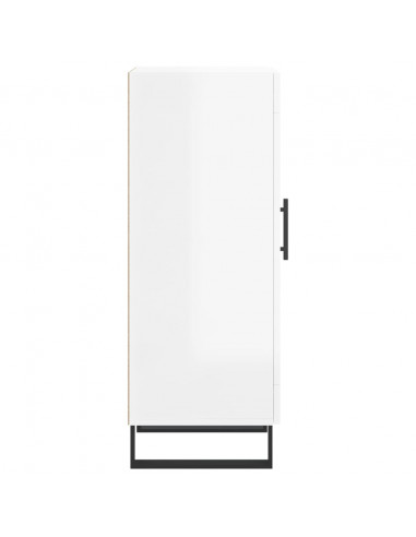 Credenza Bianco Lucido 34,5x34x90 cm in Legno Multistrato
