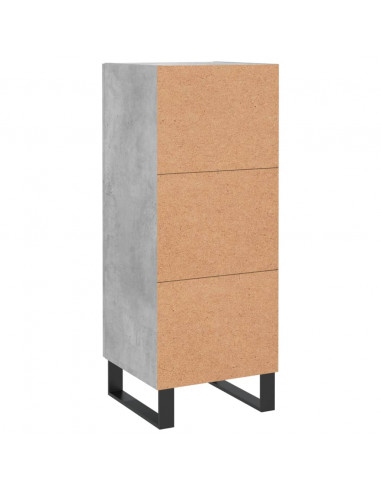 Credenza Grigio Cemento 34,5x34x90 cm in Legno Multistrato