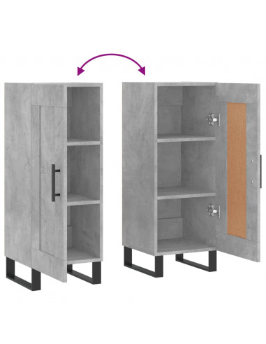Credenza Grigio Cemento 34,5x34x90 cm in Legno Multistrato