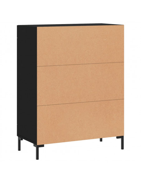 Credenza Nera 69,5x34x90 cm in Legno Multistrato