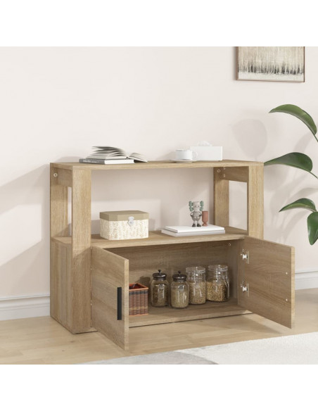 Credenza Rovere Sonoma 80x30x60 cm in Legno Multistrato