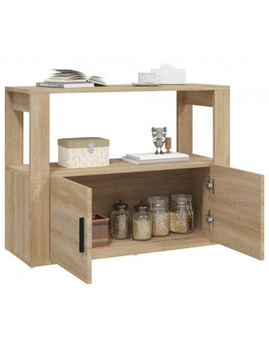 Credenza Rovere Sonoma 80x30x60 cm in Legno Multistrato