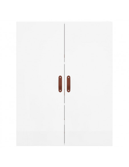 Mobile a Parete Bianco Lucido 69,5x34x90 cm