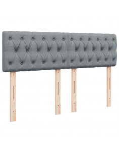 Giroletto a Molle con Materasso Grigio Chiaro 140x190cm Tessuto 2