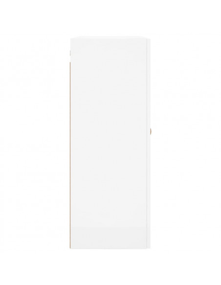 Mobile a Parete Bianco Lucido 69,5x34x90 cm