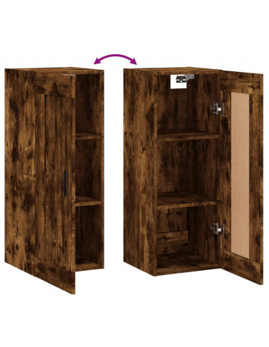 Mobile a Parete Rovere Fumo 34,5x34x90 cm in Legno Multistrato