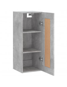 Mobile a Parete Grigio Cemento 34,5x34x90 cm Legno Multistrato 2