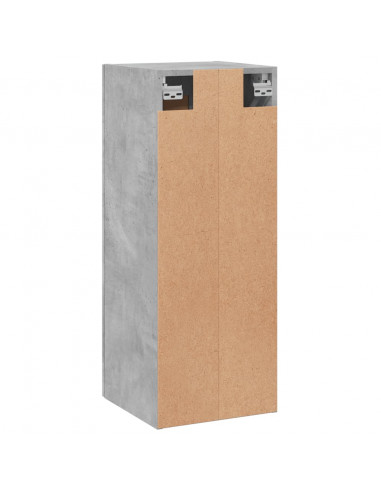 Mobile a Parete Grigio Cemento 34,5x34x90 cm Legno Multistrato