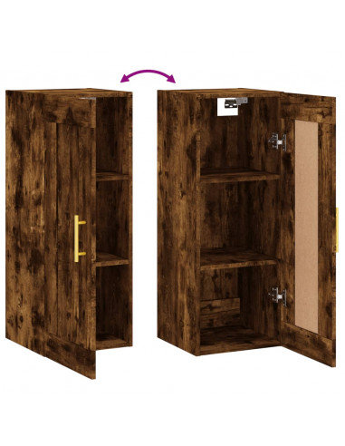 Mobile a Parete Rovere Fumo 34,5x34x90 cm in Legno Multistrato