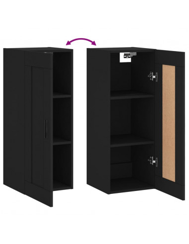 Armadietto a Muro Nero 34,5x34x90 cm in Legno Multistrato