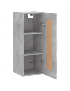 Mobile a Parete Grigio Cemento 34,5x34x90 cm Legno Multistrato 2