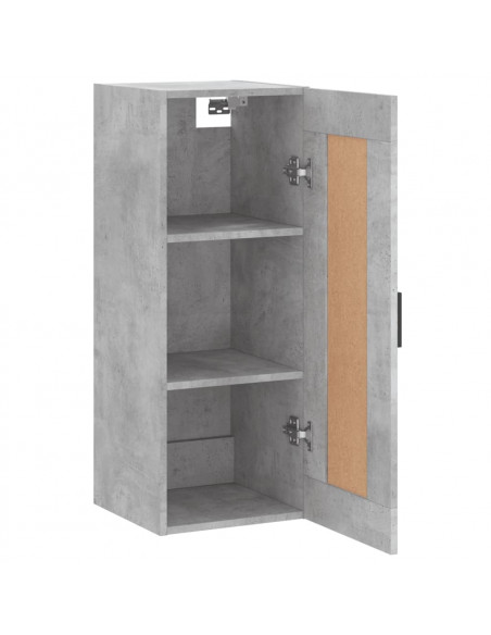 Mobile a Parete Grigio Cemento 34,5x34x90 cm Legno Multistrato