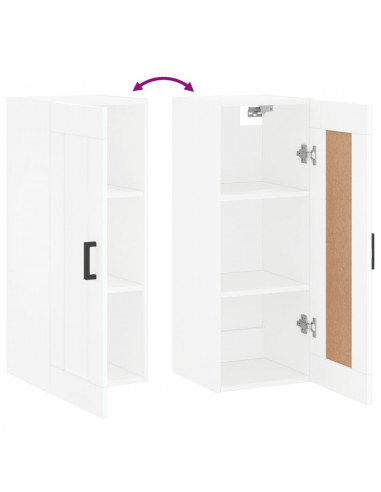 Armadietto a Muro Bianco 34,5x34x90 cm in Legno Multistrato