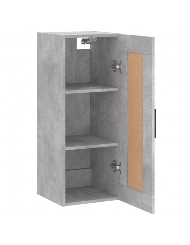 Mobile a Parete Grigio Cemento 34,5x34x90 cm Legno Multistrato