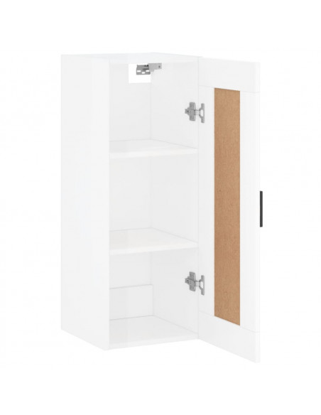 Mobile Parete Bianco Lucido 34,5x34x90 cm in Legno Multistrato