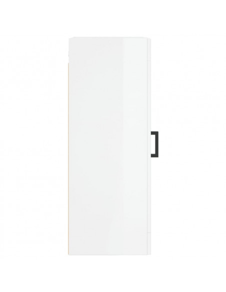 Mobile Parete Bianco Lucido 34,5x34x90 cm in Legno Multistrato