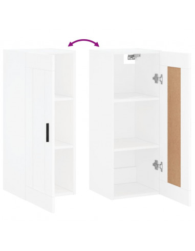 Armadietto a Muro Bianco 34,5x34x90 cm in Legno Multistrato