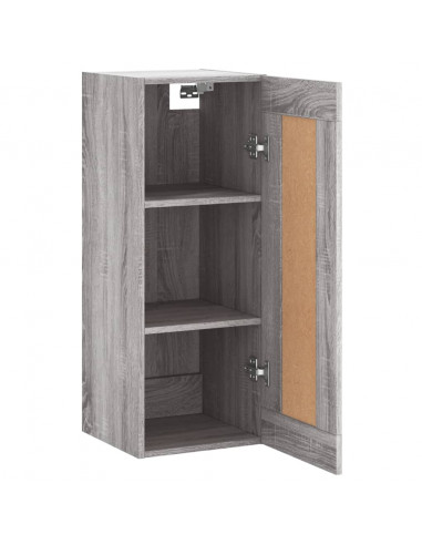 Mobile a Parete Grigio Sonoma 34,5x34x90 cm Legno Multistrato