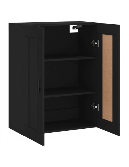 Mobile a Parete Nero 69,5x34,90 cm in Legno Multistrato