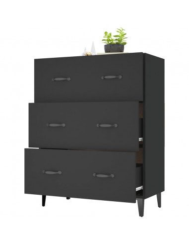 Credenza Nera 69,5x34x90 cm in Legno Multistrato