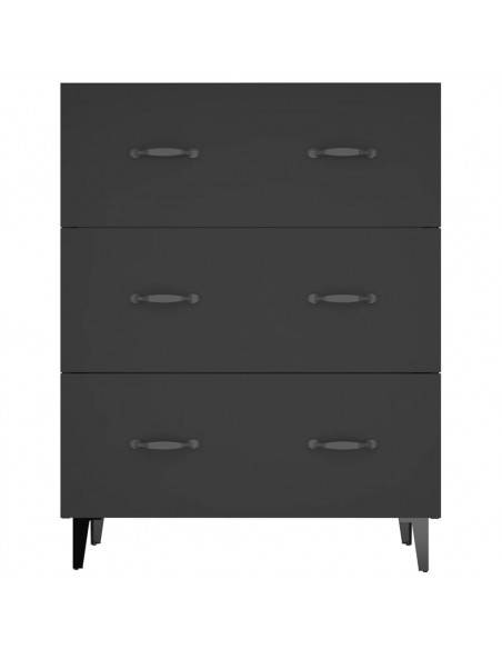 Credenza Nera 69,5x34x90 cm in Legno Multistrato