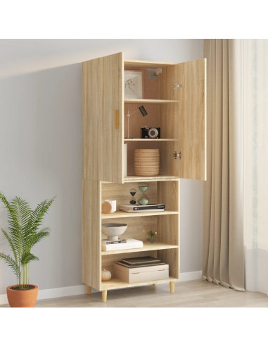 Armadietto Pensile a Parete Rovere Sonoma 69,5x34x90 cm