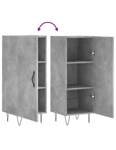 Credenza Grigio Cemento 34,5x34x90 cm in Legno Multistrato