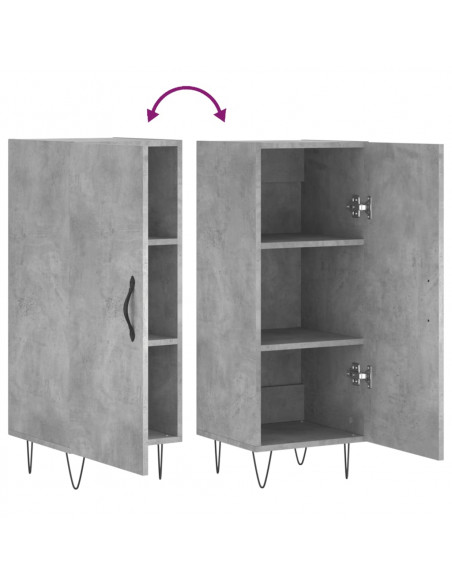 Credenza Grigio Cemento 34,5x34x90 cm in Legno Multistrato