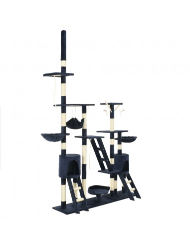 Albero per Gatti con Tiragraffi in Sisal 230-250 cm Blu