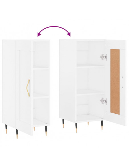 Credenza Bianca 34,5x34x90 cm in Legno Multistrato