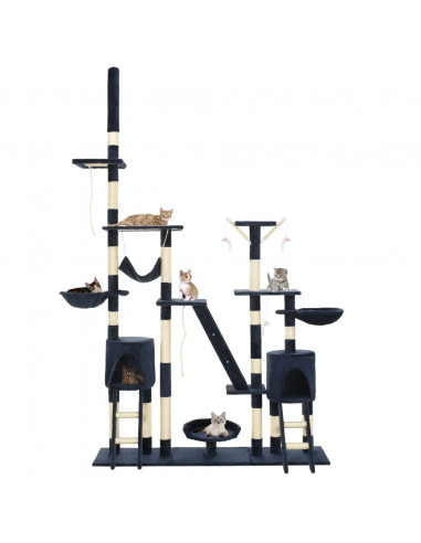Albero per Gatti con Tiragraffi in Sisal 230-250 cm Blu