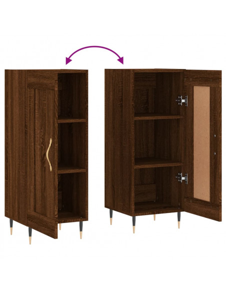Credenza Rovere Marrone 34,5x34x90 cm in Legno Multistrato
