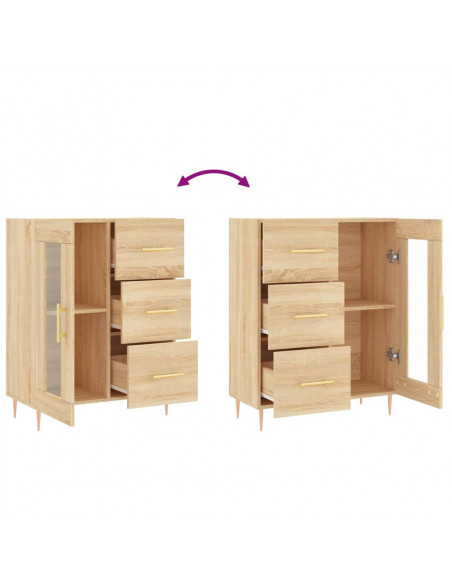 Credenza Rovere Sonoma 69,5x34x90 cm in Legno Multistrato