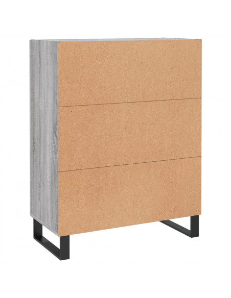 Credenza Grigio Sonoma 69,5x34x90 cm in Legno Multistrato
