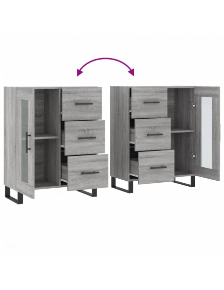 Credenza Grigio Sonoma 69,5x34x90 cm in Legno Multistrato