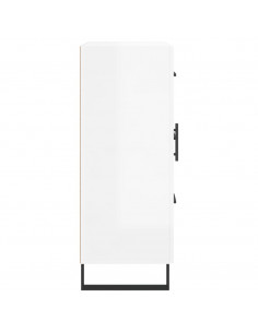 Credenza 69,5x34x90 cm in Legno Multistrato Bianco Lucido 2