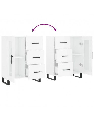 Credenza 69,5x34x90 cm in Legno Multistrato Bianco Lucido