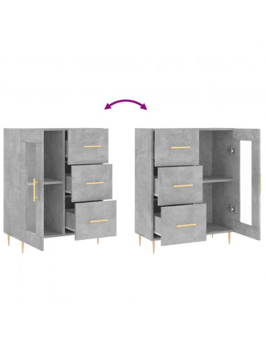 Credenza Grigio Cemento 69,5x34x90 cm in Legno Multistrato