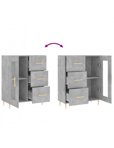 Credenza Grigio Cemento 69,5x34x90 cm in Legno Multistrato