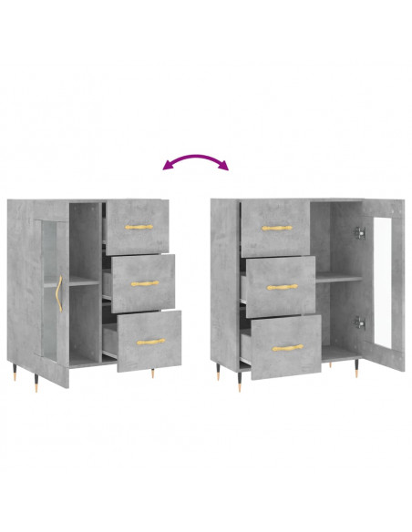 Credenza Grigio Cemento 69,5x34x90 cm in Legno Multistrato