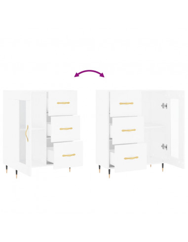 Credenza Bianca 69,5x34x90 cm in Legno Multistrato