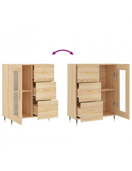 Credenza Rovere Sonoma 69,5x34x90 cm in Legno Multistrato