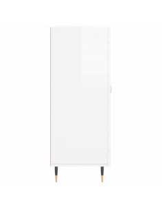 Credenza 69,5x34x90 cm in Legno Multistrato Bianco Lucido 2