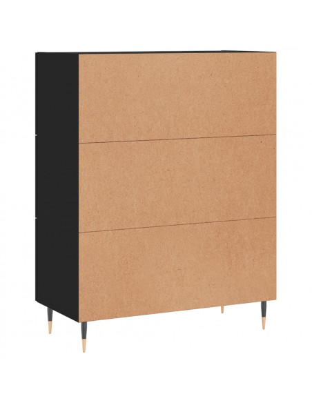 Credenza Nera 69,5x34x90 cm in Legno Multistrato