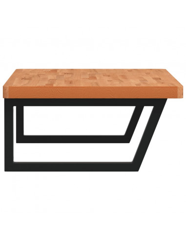 Ripiano a Parete per Lavabo in Acciaio e Massello di Faggio