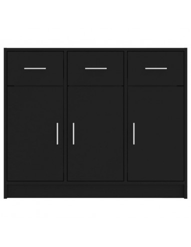 Credenza Nera 91x28x75 cm in Legno Multistrato