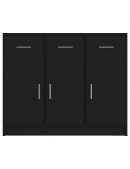 Credenza Nera 91x28x75 cm in Legno Multistrato