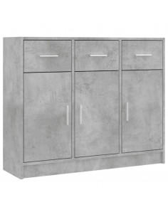Credenza Grigio Cemento 91x28x75 cm in Legno Multistrato 2