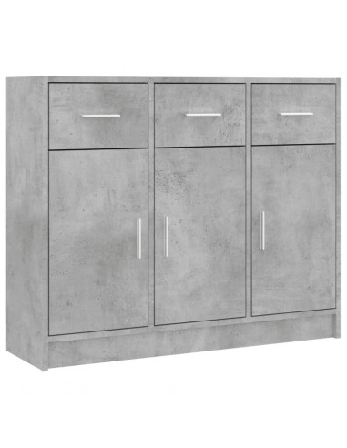 Credenza Grigio Cemento 91x28x75 cm in Legno Multistrato