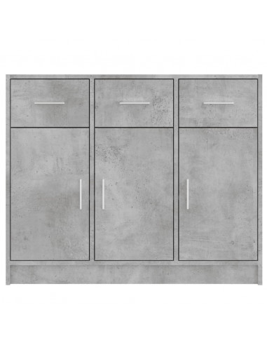 Credenza Grigio Cemento 91x28x75 cm in Legno Multistrato